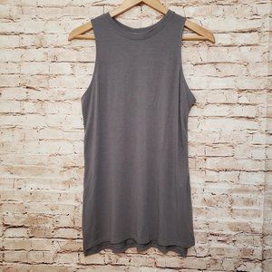 Athleta XS Tank Top Gray Sleeveless Side Split